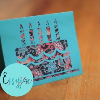 Birthday Card with Cut-Out Birthday Cake Design SVG Cut File