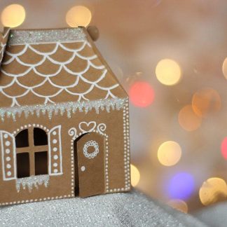 Mini Gingerbread House Gable Box SVG Cut File