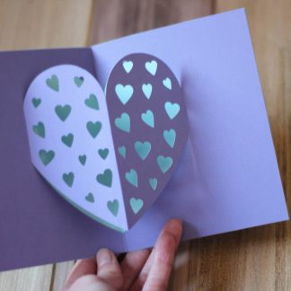 Simple Heart Pop Up Card SVG Cut File