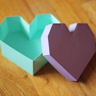 Simple Geometric 3D Heart Gift Box SVG Cut File