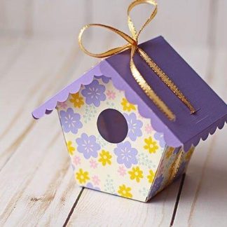 3D Paper Birdhouse Gift Box, Treat Box SVG Cut File