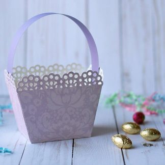 Easter Basket with Lace Edge Detail SVG Cut File