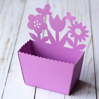 Flower & Butterfly Gift Box, Treat Box SVG Cut File