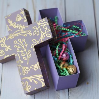 3D Christian Cross Shaped Gift Box for Easter, Baptism, First Communion SVG Cut File