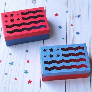American Flag Gift Box (Cut-Out Style) SVG Cut File