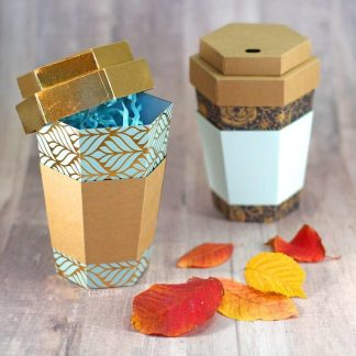 3D Paper Coffee Cup Gift Box SVG Cut File