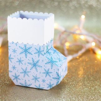 3D Christmas Stocking Gift Box SVG Cut File