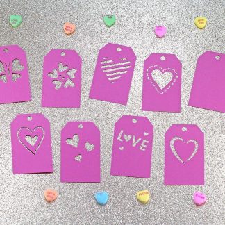 Set of 8 Valentine's Day Gift Tags (Cut-out Style) + 1 Blank Tag SVG Cut Files