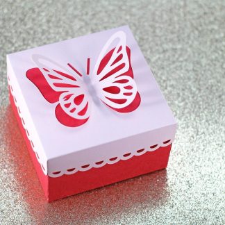 Pop-Up Butterfly Gift Box, Treat Box with Lace Edges SVG Cut File