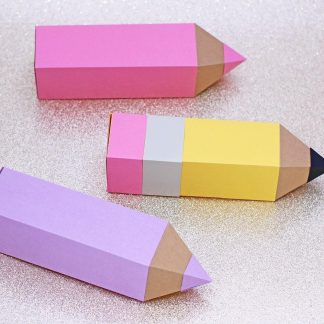 3D Pencil Gift Box and 3D Colored Pencil Gift Box SVG Cut File Bundle