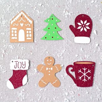 6 Christmas Gift Tags (Layered Designs) SVG Cut File