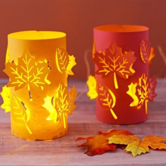 3D Round Paper Lantern Luminary SVG Cut File with Beautiful Lifted Leaf Cut-Out Design