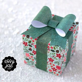 3D Present Gift Box with Paper Bow & Ribbon SVG Cut File