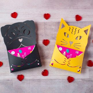 Bundle: Cat and Pug Candy Holder Valentine Pocket Card SVG Cut Files