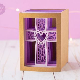 3D Christian Cross Shadowbox Card + Envelope SVG Cut Files