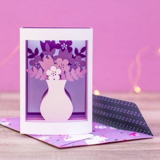 3D Flower Bouquet Shadowbox Card + Envelope SVG Cut Files