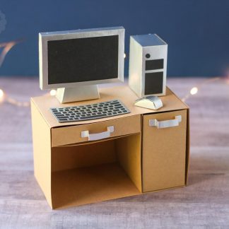 3D Computer Desk Box SVG Cut File