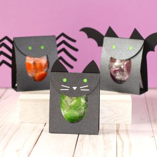 3 Halloween Animal Treat Bag Holders SVG Cut File Bundle - Cat, Bat, and Spider