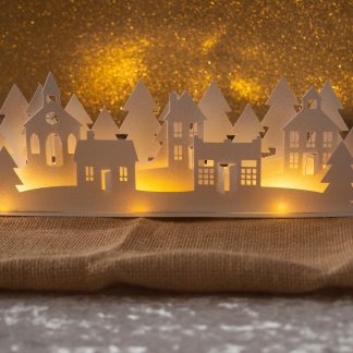 Christmas Village Silhouette SVG Cut File