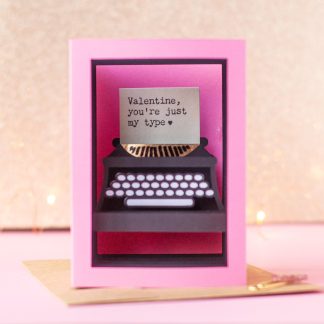 3D Typewriter Shadowbox Valentine Card SVG Cut Files + Envelope SVG File