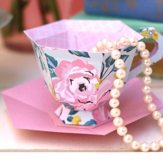 Fancy 3D Paper Teacup SVG Cut File