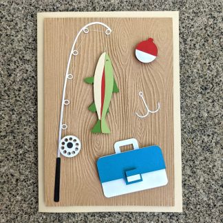 Dimensional Themed Fishing Card + Envelope SVG Cut File