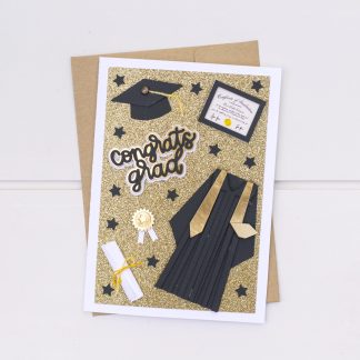 Dimensional Graduation Icon Card SVG Cut File + Envelope SVG Cut File