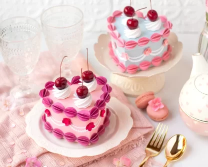 3D Vintage Heart Cake Gift Box SVG Cut File